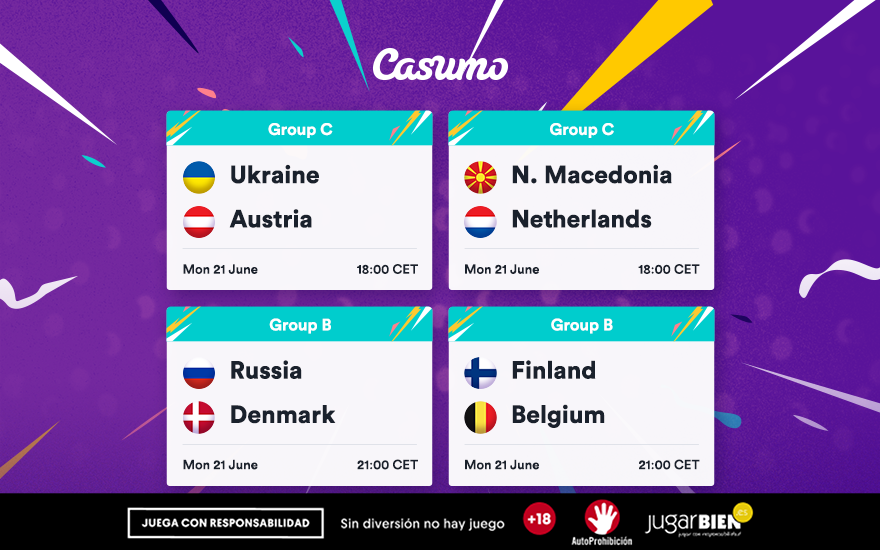 Pronósticos Eurocopa 2021. Lunes 21/06, Bélgica-Finlandia y mucho más