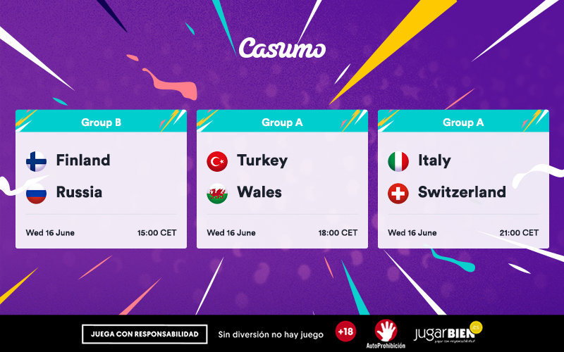 Pronósticos de la Eurocopa 2021. Miércoles 16/06: Italia-Suiza y más